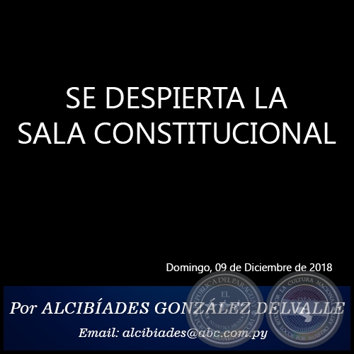 SE DESPIERTA LA SALA CONSTITUCIONAL - Por ALCIBÍADES GONZÁLEZ DELVALLE - Domingo, 09 de Diciembre de 2018